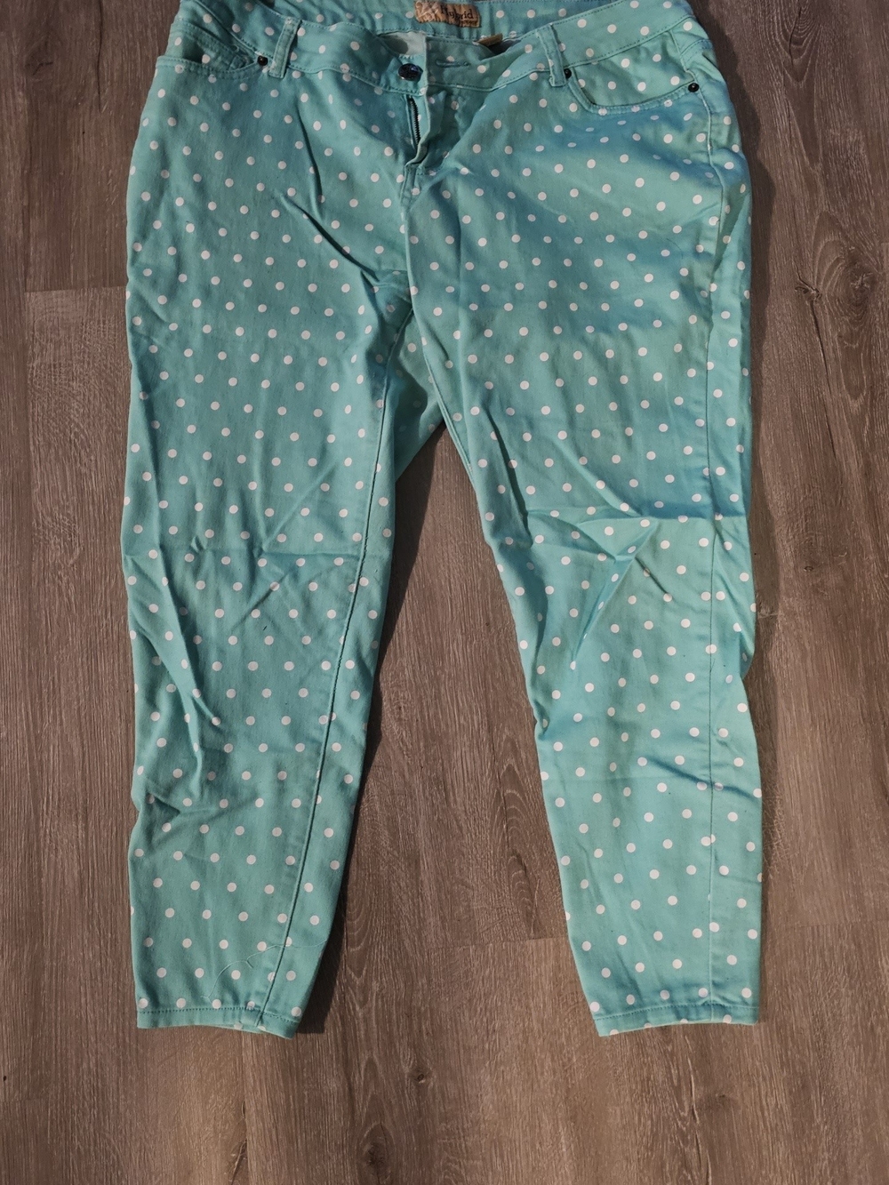 Women's Polka Dot Aqua Skinny Bottoms